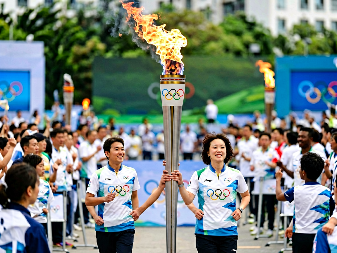 奥运火炬传递活动现场